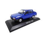 Dacia 1309 blue diecast pickup model car on display base