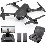 DRONEEYE 4DV13 Drone with 1080P HD FPV Camera for kids Adults, Foldable Black Drone