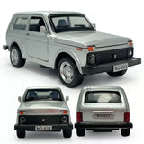 VAZ Lada Niva Toy Car 1/32 Scale Diecast Model Car Boys Toys for Kids Silver Parts