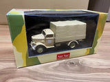 Diecast Opel Blitz truck model, cream cab and box, with wheels and front grille