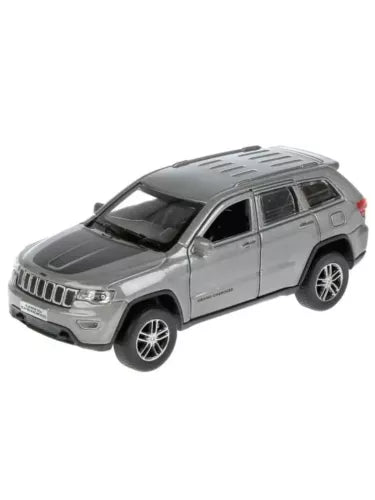 Silver Jeep Grand Cherokee diecast SUV model car, front 3/4 view