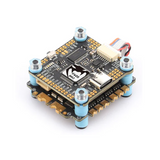 MAMBA flight controller board with stacked connectors and cooling mounts