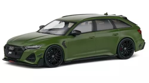 Green Audi A6 RS6-R diecast wagon with black wheels and front grille detail