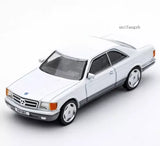 DCT 1:64 White 500SEC Coupe Classic Vintage Sports Model Diecast Metal Car Toy