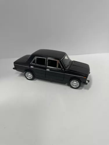 1:24 LADA 2106 black alloy diecast car model with chrome details