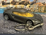 Diecast Koenigsegg Gemera Grey Model Toy Car Keyring Keychain Parts