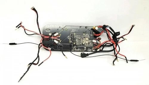 Drone motherboard circuit board with wiring harness and connectors