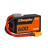 RC LiPo FPV drone battery pack, 600mAh 110C, black and orange with XT60 plug