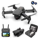 Foldable quadcopter drone with 4K camera, remote controller, and carry case