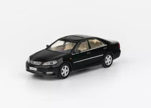 Black metal diecast 4-door sedan model car with silver wheels