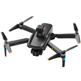 Flyxinsim S802 drone quadcopter with gimbal camera and four orange-tipped propellers