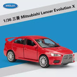Welly 1:36 Mitsubishi Lancer Evolution X red diecast pullback model car