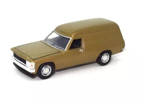 Diecast model panel van car, light oyster green, front three-quarter view with chrome grille.