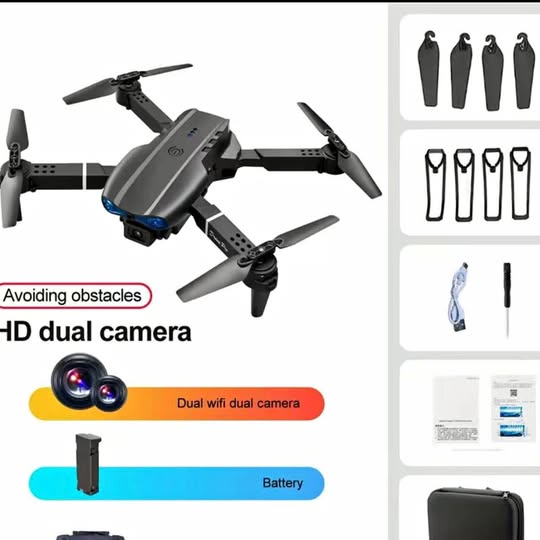 Obstacle-avoidance drone with dual camera and 4 propellers