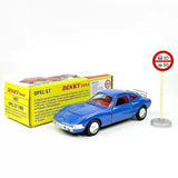 Blue Opel GT 1900 diecast model car, display stand, boxed 1:43