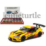 Yellow diecast racing car with black accents, number 90, rear wing