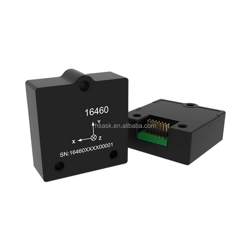 Black IMU inertial measurement unit module with label and connector pins