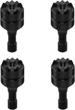 Black detachable drone joystick tips with textured aluminum grip, four angles