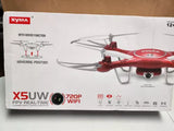 SYMA X5UW DRONE WiFi- FPV Real time Remote or Smart phone control 720p HD Camera Drone