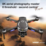 V888 Drone With 8K HD Dual Camera FPV WIFI Foldable Quadcopter +Battery Drone