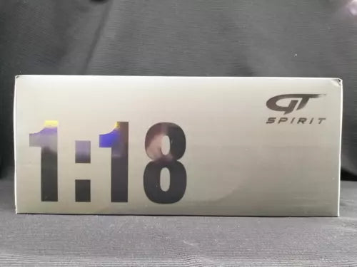 1:18 scale diecast car model box, GT Spirit 1:18 logo on front