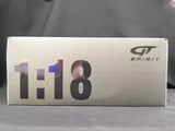1:18 scale diecast car model box, GT Spirit 1:18 logo on front