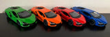 Diecast model car bundle of 4: green, orange, red, and blue sports cars.