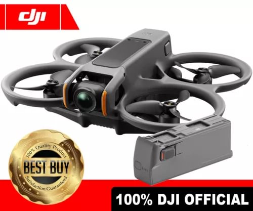 DJI Avata 2 camera drone with battery pack, gray quadcopter with four rotors