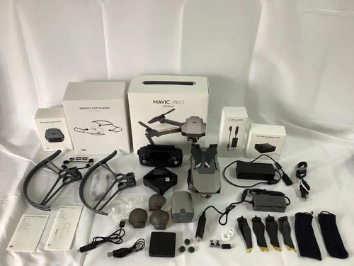 Mavic Pro drone fly-more accessory bundle with controllers, batteries, chargers, propellers