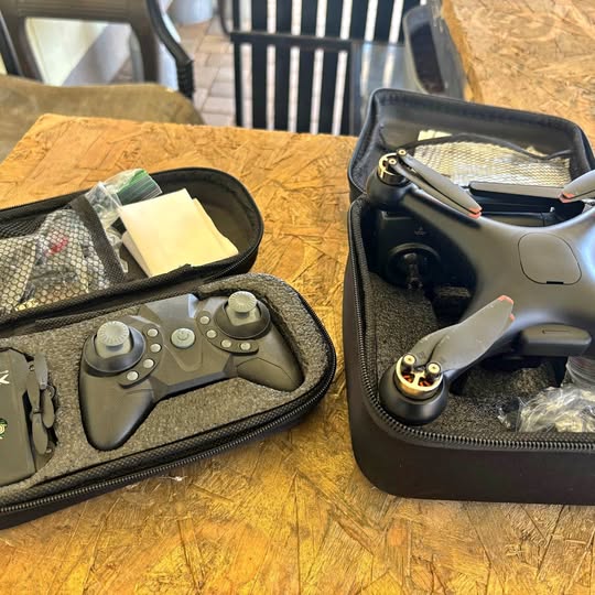 Drone and controller with foam in zippered hard case