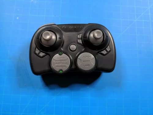 Drone remote controller with two joysticks and launch buttons