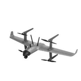 Gray quadcopter drone with four propellers
