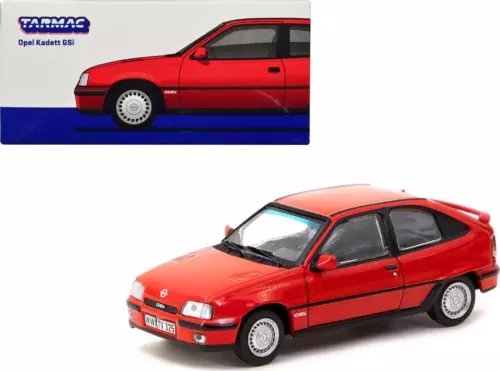 Red Opel Kadett GSi diecast model car with white grille and headlights