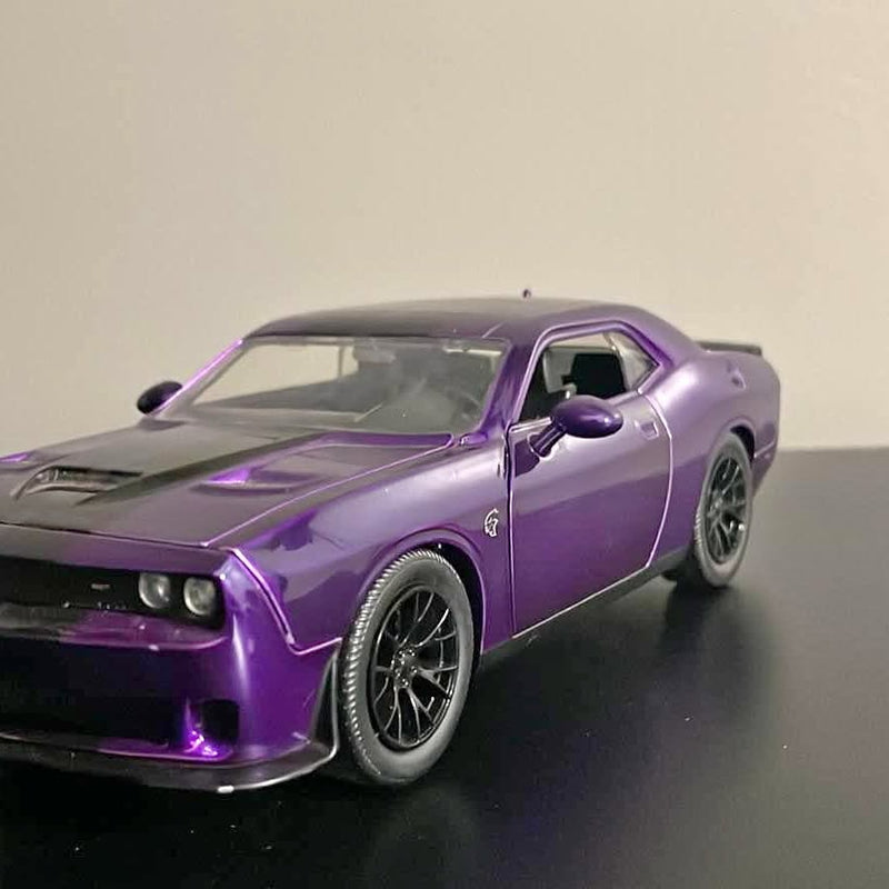 1:24 diecast 2018 Dodge Hellcat model car, purple with black hood