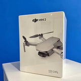 DJI Mini 2 drone box with printed drone and 249g label