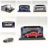 Diecast model car toy in clear display box with red and gray vehicles