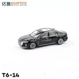 HongQi H5 2023 black 1/64 diecast toy car, front three-quarter view