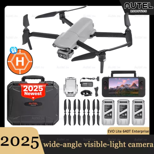 Thermal drone bundle: quadcopter with visible-light camera and accessory kit
