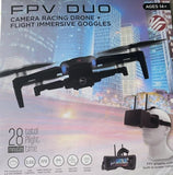 Vivitar FPV Duo Racing Drone with Goggles and GPS, Black Drone