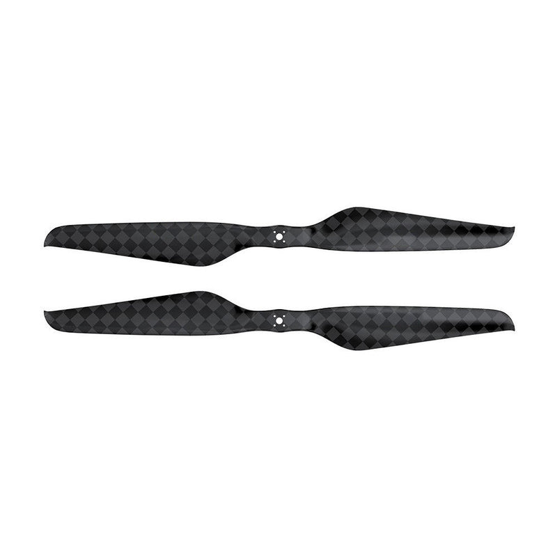 Carbon fiber drone propeller blades, dark checkered pattern, pair