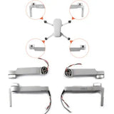 DJI Mavic Mini 2 motor arm set with motors and wiring, front and rear