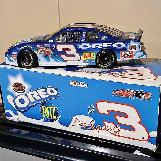 Blue #3 OREO NASCAR action diecast car, 1:24 scale, front view