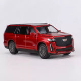 MASDI red Escalade diecast SUV model with front grille and headlights detail, 1/64 scale