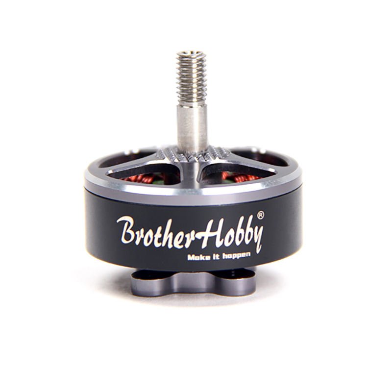 BrotherHobby brushless motor with metal shaft and four mounting holes, black body