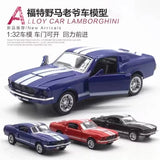 1:32 Alloy Diecast Mustang GT Classic Vintage Car Model Pull Back Car Miniature  Toy