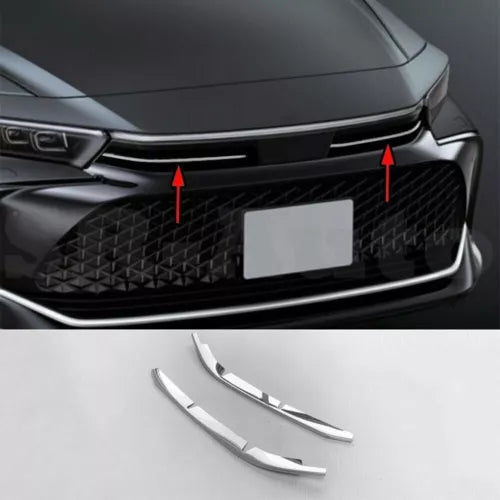Diecast model car front grille trim set, with mesh insert and chrome accents