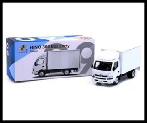 White Hino 300 box lorry diecast truck in open box packaging