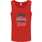 Men's red tank top with drone racing pilot graphic