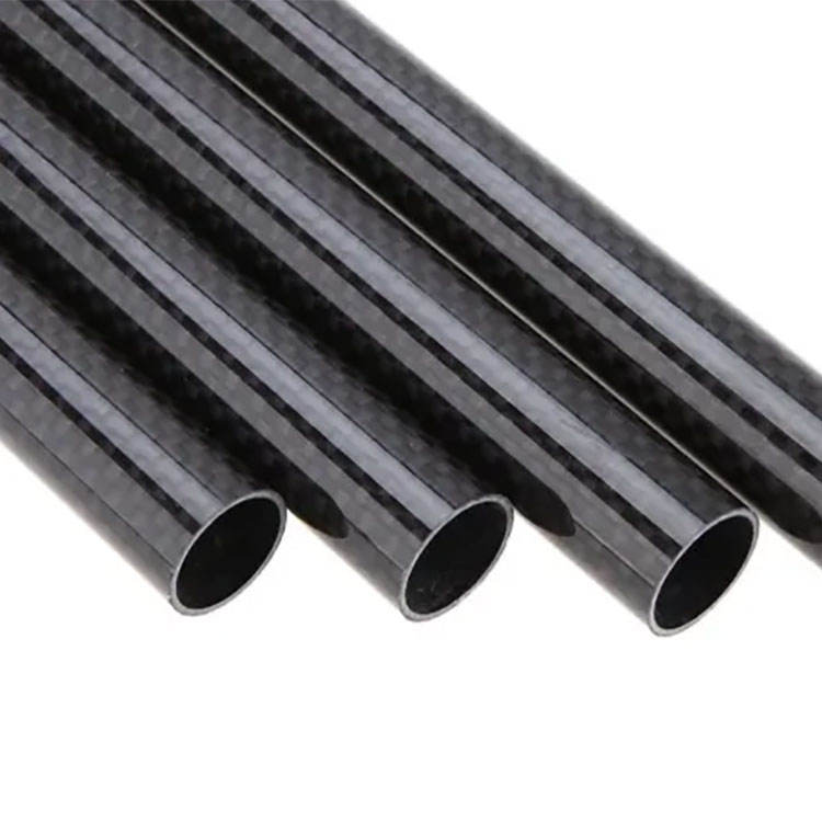 Carbon tube pipe rod ends with three open circular ports