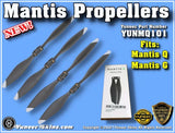 Drone propeller set with six gray blades and OEM packaging card